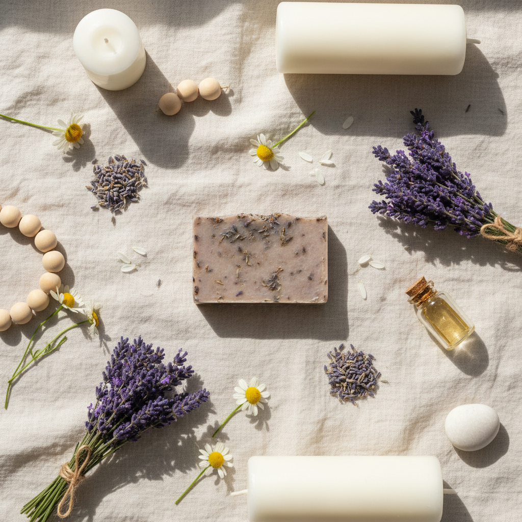 Lavender & Chamomile Soap 100g – Relaxation & Stress Relief for Better Sleep