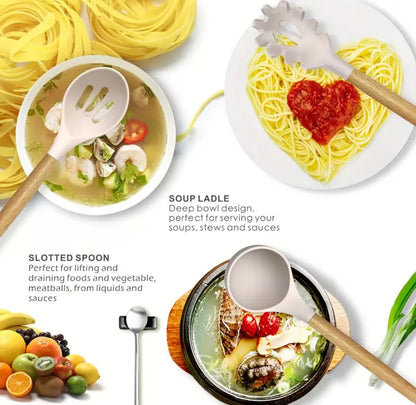 Silicone Kitchen Utensil Set – 12 Pieces Non-Stick and Heat Resistant