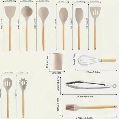 Silicone Kitchen Utensil Set – 12 Pieces Non-Stick and Heat Resistant