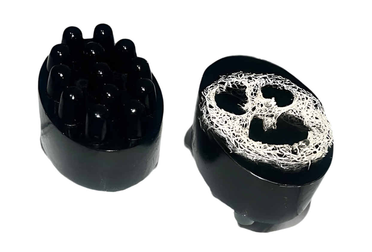 Activated Charcoal Soap with Exfoliating Sponge – Deep Pore Cleansing & Detox
