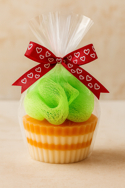Cupcake Soap – Exfoliating Bath Puff Edition