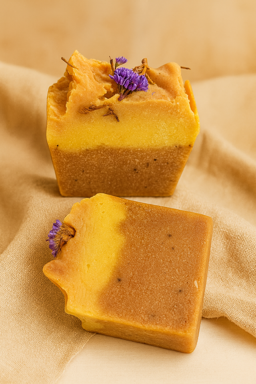 Chia, Banana & Everlasting Flower Soap – Fragrance-Free Nourishment | 120g