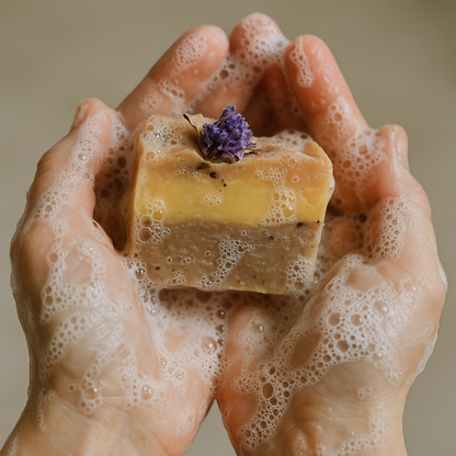 Chia, Banana & Everlasting Flower Soap – Fragrance-Free Nourishment | 120g