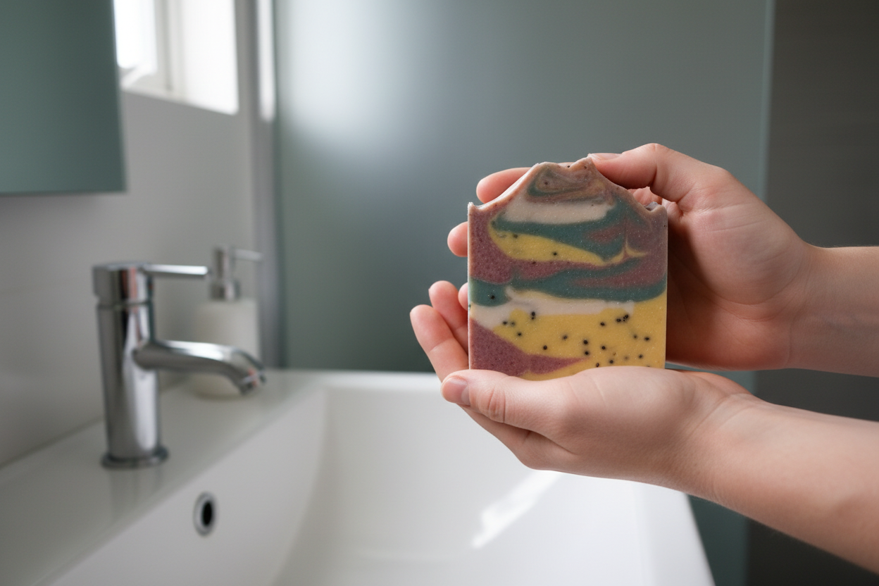 Holding Rainbow Soap