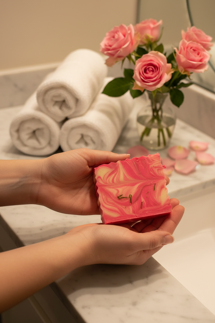 Holding with Fresh Roses