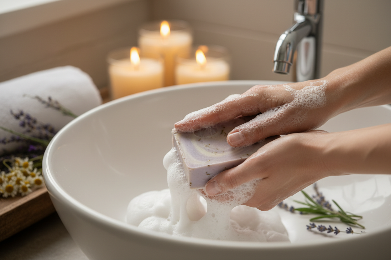 Lavender & Chamomile Soap 100g – Relaxation & Stress Relief for Better Sleep