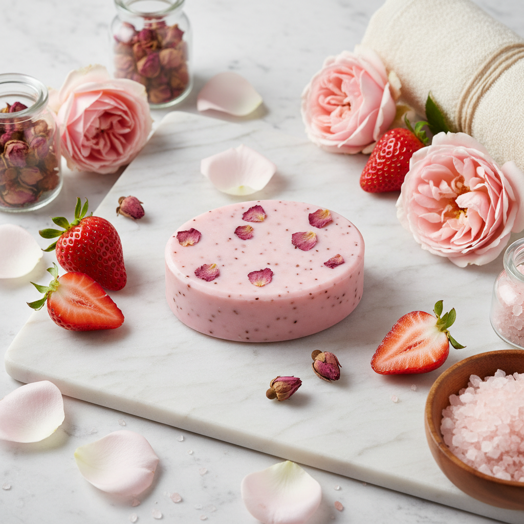 Strawberry & Rose Soap 300g – Vitamin C Brightening & Romantic Luxury