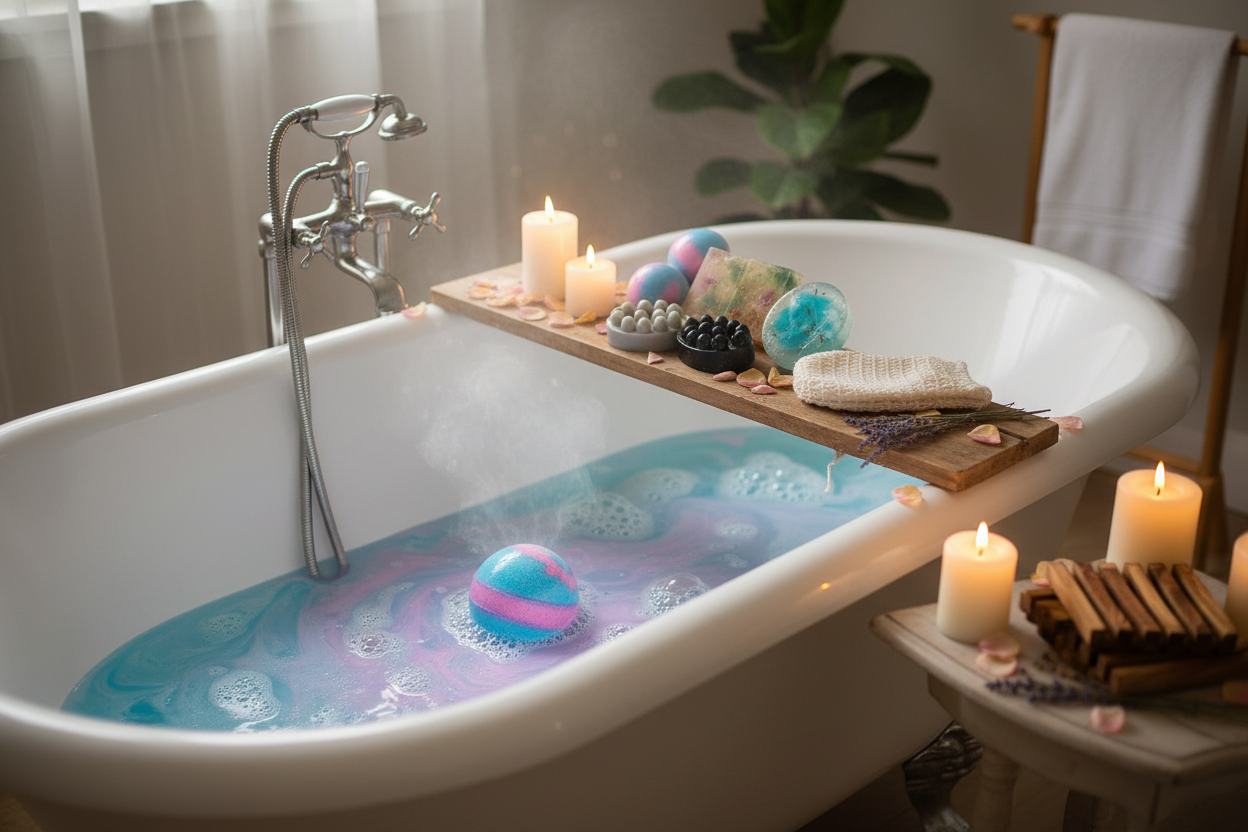 Relaxing Bath Moment