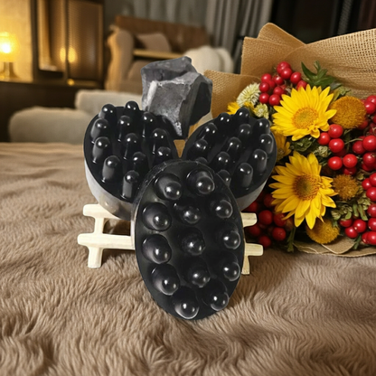 Activated Charcoal Soap with Exfoliating Sponge – Deep Pore Cleansing & Detox